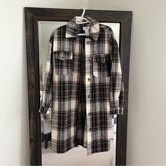 SUZY fall jacket - brown plaid Size Medium - Picture 1 of 3